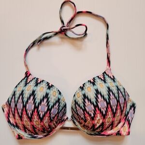 Victoria's Secret Bombshell Bikini Top 32C Colorful Geo